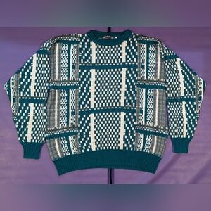 Vintage 1990s All Over Pattern Knitted Crewneck Sweater